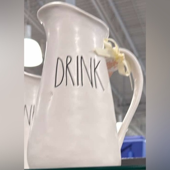 Rae Dunn White Ceramic Pitcher with 'Drink' Text - Picture 1 of 2